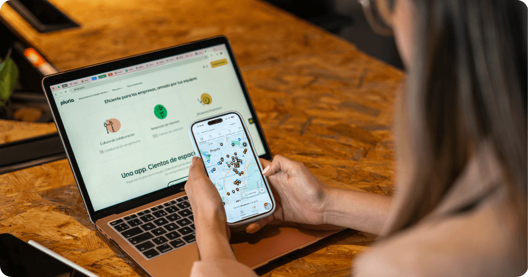 La app de Pluria conecta a más de 1000 espacios de trabajo